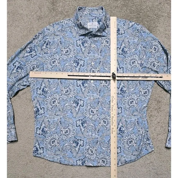 Emanuel Berg NWOT Byron Paisley Pattern 4Flex Shirt Modern Fit Size 44 17.5 XL